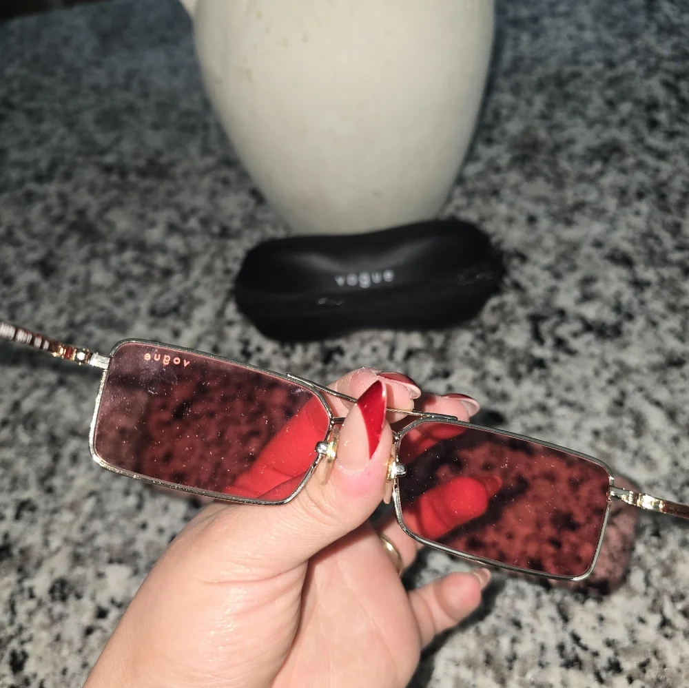 Vogue Red Patterned Sunglasses with Black Case - Picture 4 of 4